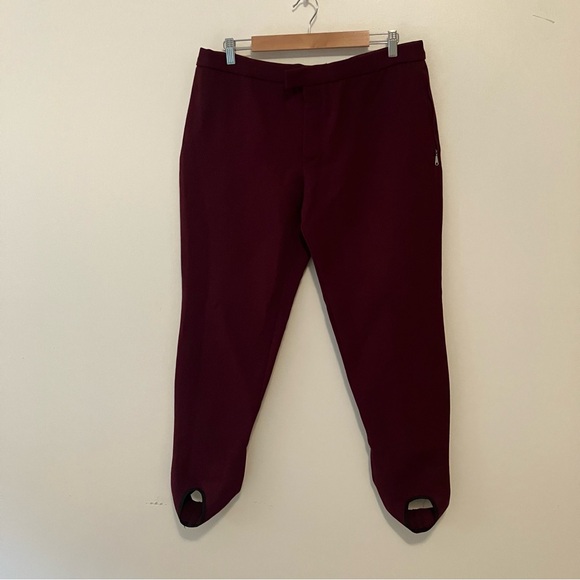 VTG McGregor Skiwear Stirrup Ski Pants Maroon Size 16/18 L/XL 80s Talon Zipper - Picture 1 of 7